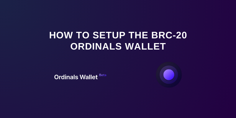 How to Setup Ordinals Wallet
